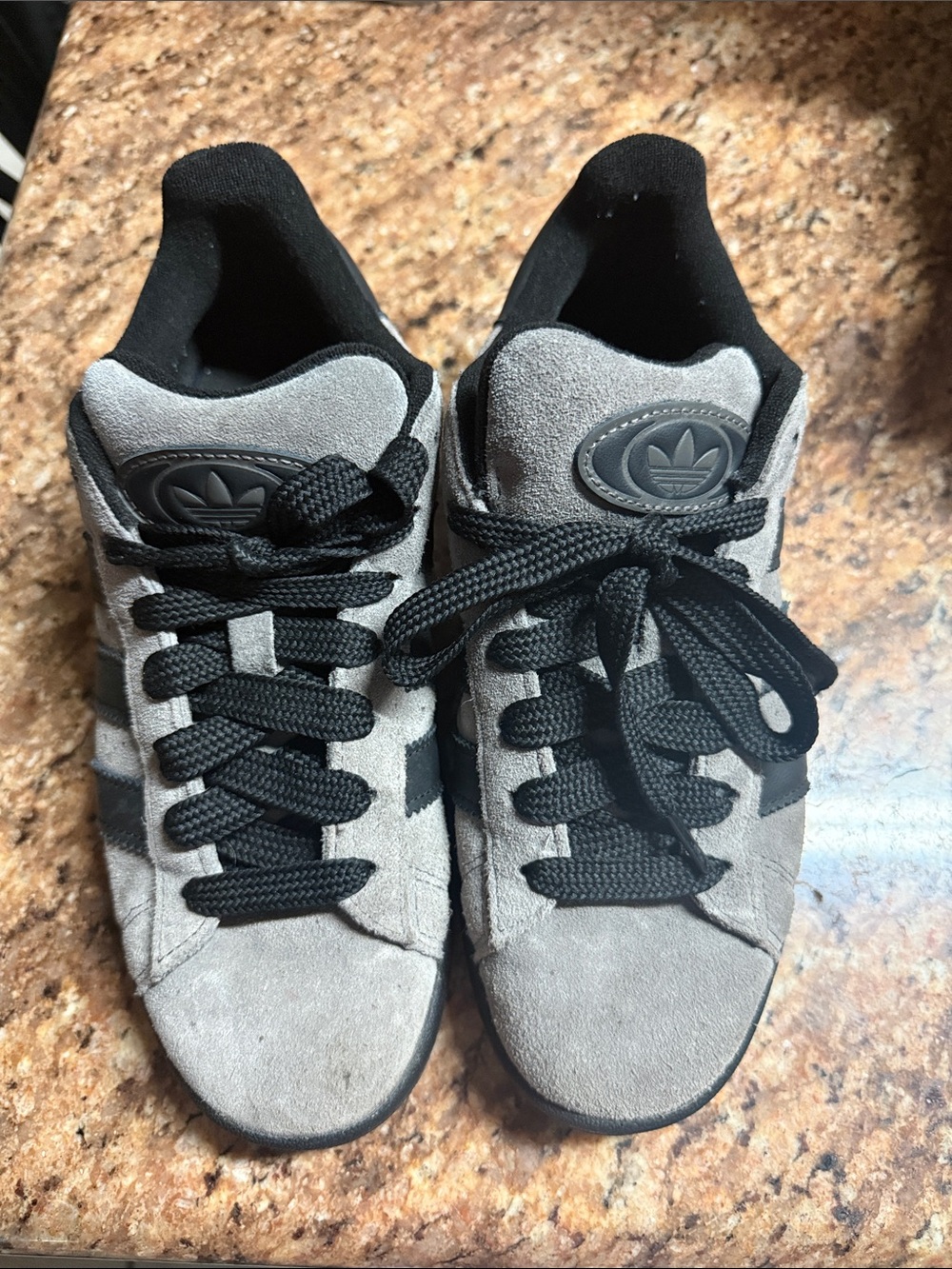 adidas Gray Suede Sneakers with Black Details